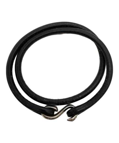 THE FLAT HEAD（ザ・フラットヘッド）THE FLAT HEAD (ザ・フラットヘッド) 二重巻き レザーブレスレット ブラックの古着・服飾アイテム