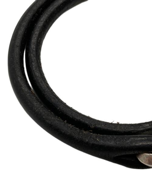 THE FLAT HEAD（ザ・フラットヘッド）THE FLAT HEAD (ザ・フラットヘッド) 二重巻き レザーブレスレット ブラックの古着・服飾アイテム