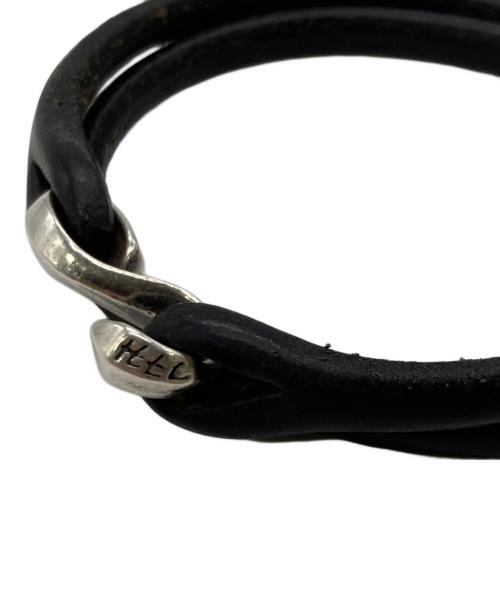 THE FLAT HEAD（ザ・フラットヘッド）THE FLAT HEAD (ザ・フラットヘッド) 二重巻き レザーブレスレット ブラックの古着・服飾アイテム