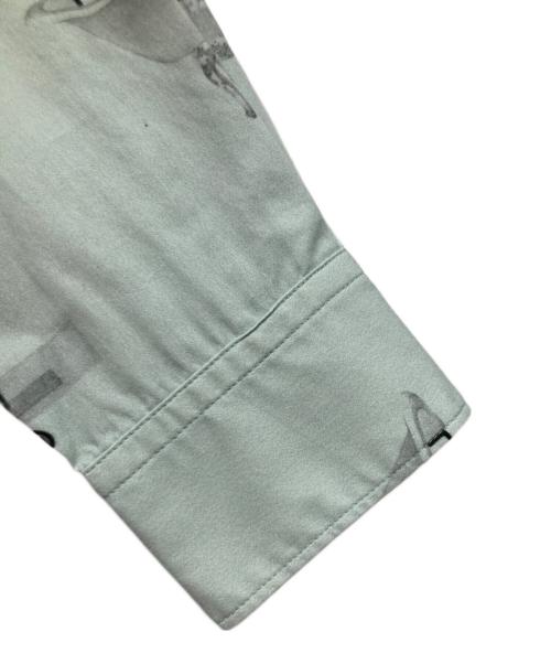 .efiLevol（エフィレボル）.efiLevol (エフィレボル) JIRO AIKO 総柄ブラウス / Hem Layered Shirt ブルーの古着・服飾アイテム