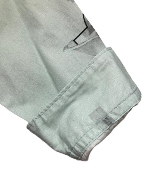 .efiLevol（エフィレボル）.efiLevol (エフィレボル) JIRO AIKO 総柄ブラウス / Hem Layered Shirt ブルーの古着・服飾アイテム