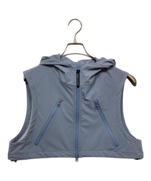 Americana（アメリカーナ）Americana (アメリカーナ) SALON別注 別注フード付きクロップドベスト ブルー サイズ:F 未使用品の古着・服飾アイテム