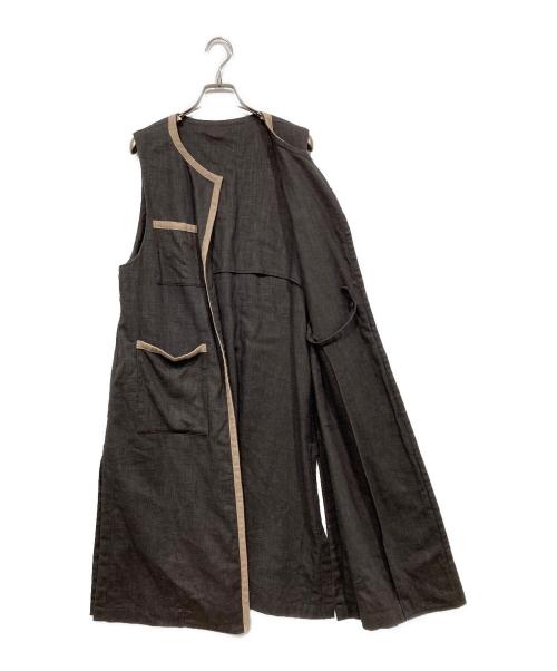 simpure（シンピュア）simpure (シンピュア) ロングリネンジレ ブラウン サイズ:サイズ表記なしの古着・服飾アイテム