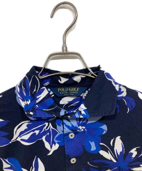 POLO GOLF（ポロ ゴルフ）POLO GOLF (ポロ ゴルフ) 花柄プリントポロシャツ ブルー サイズ:SPの古着・服飾アイテム