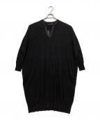 mizuiro-indミズイロインド）の古着「スキッパーニットワンピース」｜ブラック