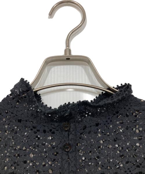 IENA（イエナ）IENA (イエナ) LA BOUCLE レース抑揚ブラウス ブラック サイズ:Fの古着・服飾アイテム