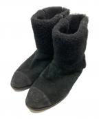 CHANELシャネル）の古着「ボアショートブーツ」｜ブラック