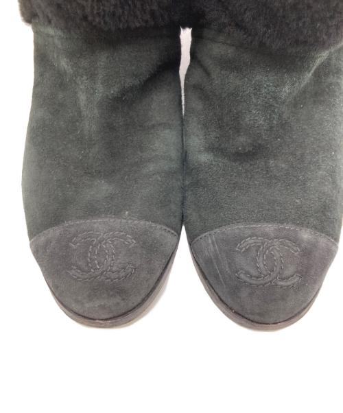 CHANEL（シャネル）CHANEL (シャネル) ボアショートブーツ ブラック サイズ:36の古着・服飾アイテム