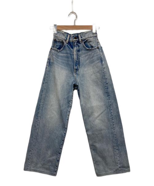 moussy（マウジー）moussy (マウジー) HW DAMAGE LOOSE STRAIGHT ブルー サイズ:23の古着・服飾アイテム