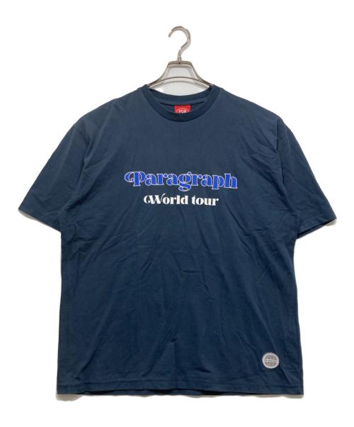 paragraph（パラグラフ）paragraph (パラグラフ) プリントカットソー ネイビー サイズ:Mの古着・服飾アイテム