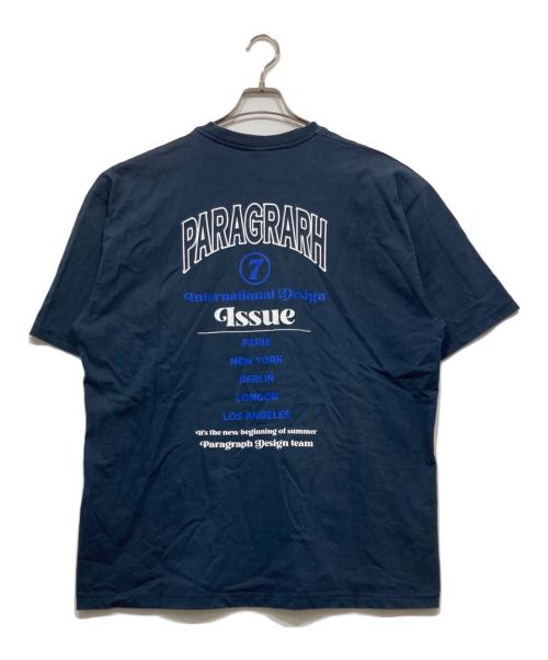 paragraph（パラグラフ）paragraph (パラグラフ) プリントカットソー ネイビー サイズ:Mの古着・服飾アイテム