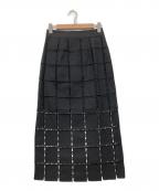 LE CIEL BLEUルシェルブルー）の古着「カットワークスカート」｜ブラック