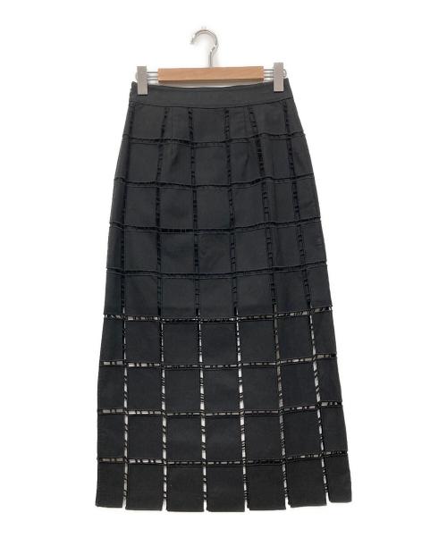 LE CIEL BLEU（ルシェルブルー）LE CIEL BLEU (ルシェルブルー) カットワークスカート ブラック サイズ:Sの古着・服飾アイテム