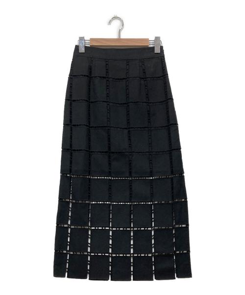 LE CIEL BLEU（ルシェルブルー）LE CIEL BLEU (ルシェルブルー) カットワークスカート ブラック サイズ:Sの古着・服飾アイテム