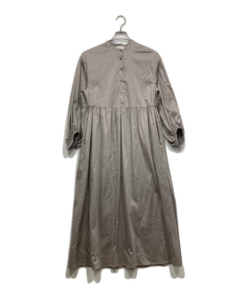 BALLSEY（ボールジィ）BALLSEY (ボールジィ) ハイカウントサテン パフスリーブワンピース グレー サイズ:Sの古着・服飾アイテム