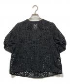 BALLSEYボールジィ）の古着「サークルフラワーエンブロイダリー キーネックブラウス」｜ブラック