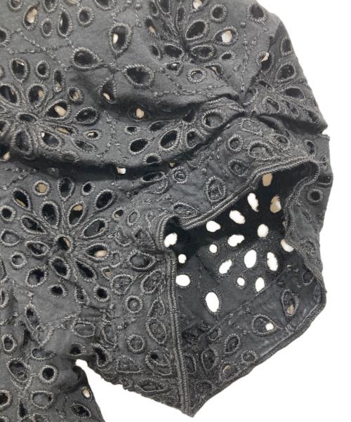 BALLSEY（ボールジィ）BALLSEY (ボールジィ) サークルフラワーエンブロイダリー キーネックブラウス ブラック サイズ:Sの古着・服飾アイテム