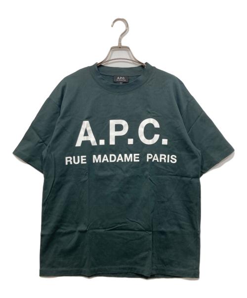 A.P.C.（アーペーセー）A.P.C. (アーペーセー) ロゴプリントTシャツ グリーン サイズ:Sの古着・服飾アイテム
