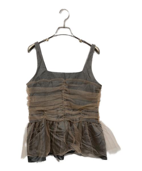MAISON SPECIAL（メゾンスペシャル）MAISON SPECIAL (メゾンスペシャル) チュールギャザーコルセット グレー×ブラウン サイズ:Freeの古着・服飾アイテム