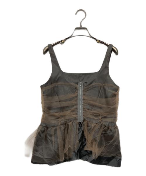 MAISON SPECIAL（メゾンスペシャル）MAISON SPECIAL (メゾンスペシャル) チュールギャザーコルセット グレー×ブラウン サイズ:Freeの古着・服飾アイテム