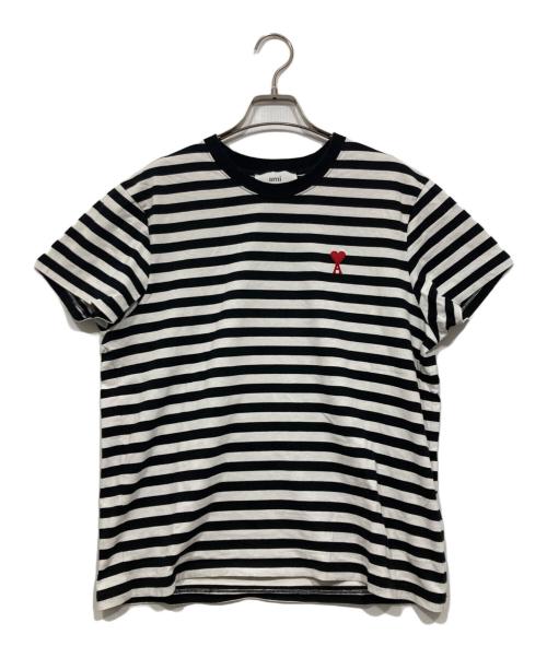 AMIPARIS（アミパリス）AMIPARIS (アミパリス) ボーダーカットソー ホワイト×ブラック サイズ:Sの古着・服飾アイテム