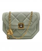 CHARLES & KEITHチャールズアンドキース）の古着「ショルダーバッグ / Avis アビス ツートーンジオメトリックショルダーバッグ」｜グリーン