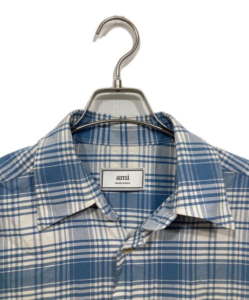 AMI Alexandre Mattiussi（アミアレクサンドルマテュッシ）AMI Alexandre Mattiussi (アミアレクサンドルマテュッシ) 半袖チェックシャツ ブルー サイズ:Sの古着・服飾アイテム
