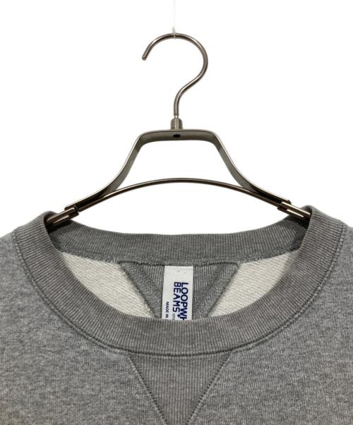 LOOPWHEELER（ループウィラー）LOOPWHEELER (ループウィラー) BEAMS PLUS (ビームスプラス) クルーネックスウェット グレー サイズ:Ｌの古着・服飾アイテム