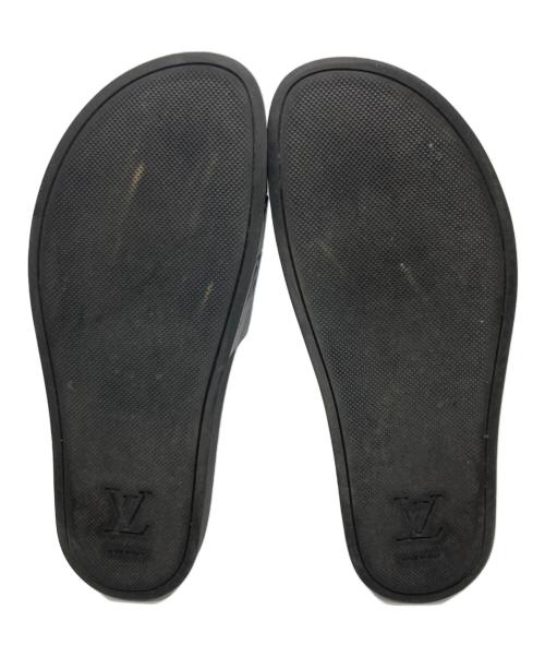 LOUIS VUITTON（ルイ ヴィトン）LOUIS VUITTON (ルイ ヴィトン) モノグラム ラバーサンダル ブラック×シルバー サイズ:7の古着・服飾アイテム