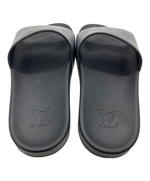 LOUIS VUITTON（ルイ ヴィトン）LOUIS VUITTON (ルイ ヴィトン) モノグラム ラバーサンダル ブラック×シルバー サイズ:7の古着・服飾アイテム