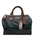 POLO RALPH LAURENポロ・ラルフローレン）の古着「チェックミニボストンバッグ」｜グリーン