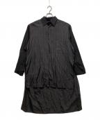 Yohji Yamamoto pour hommeヨウジヤマモト プールオム）の古着「ストライプスタッフシャツ」｜ブラック