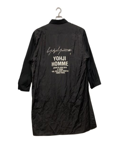 Yohji Yamamoto pour homme（ヨウジヤマモト プールオム）Yohji Yamamoto pour homme (ヨウジヤマモト プールオム) ストライプスタッフシャツ ブラック サイズ:3の古着・服飾アイテム