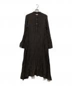 Graphpaperグラフペーパー）の古着「ストライプシャツワンピース」｜ブラウン