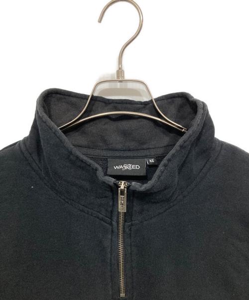 Wasted Paris（ウェイステッドパリス）wasted paris (ウェイステッド) ハーフジップスウェット ブラック サイズ:XLの古着・服飾アイテム