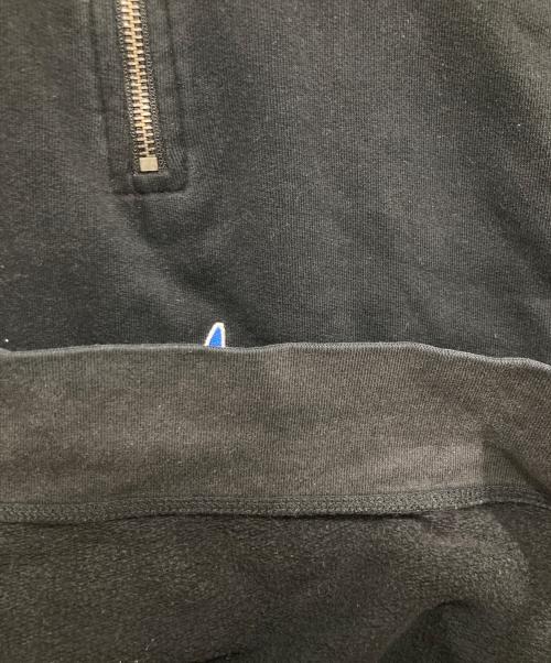 Wasted Paris（ウェイステッドパリス）wasted paris (ウェイステッド) ハーフジップスウェット ブラック サイズ:XLの古着・服飾アイテム