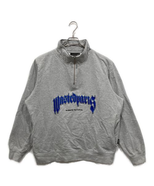 Wasted Paris（ウェイステッドパリス）wasted paris (ウェイステッド) ハーフジップスウェット グレー サイズ:XLの古着・服飾アイテム