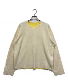 Gypsohila（ジプソフィア）の古着「クルーネックニット」｜ホワイト×イエロー
