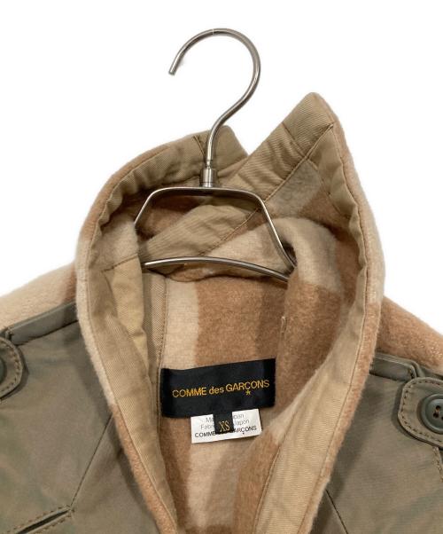 COMME des GARCONS（コムデギャルソン）COMME des GARCONS (コムデギャルソン) ドッキングチェック コート カーキ×ブラウン サイズ:XSの古着・服飾アイテム