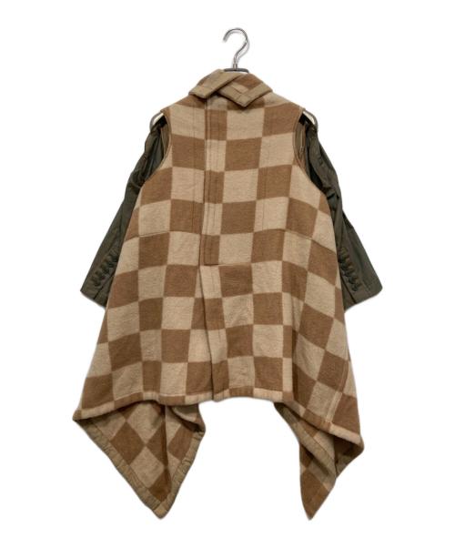 COMME des GARCONS（コムデギャルソン）COMME des GARCONS (コムデギャルソン) ドッキングチェック コート カーキ×ブラウン サイズ:XSの古着・服飾アイテム