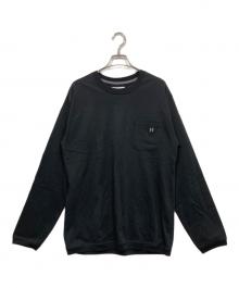 H.R.MARKET（ハリウッドランチマーケッド）の古着「Ｈエンブロイダリー ナローリブ ロングスリーブＴシャツ」｜ブラック