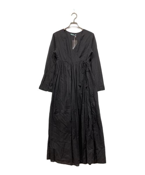 ne quittez pas（ヌキテパ）ne quittez pas (ヌキテパ) ギャザーワンピース ブラック サイズ:表記なしの古着・服飾アイテム