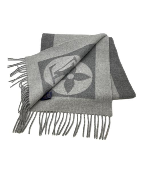 LOUIS VUITTON（ルイ ヴィトン）LOUIS VUITTON (ルイ ヴィトン) マフラー・カーディフ グレーの古着・服飾アイテム