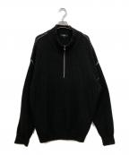 BEAMS HEARTビームスハート）の古着「片畔 ハーフジップ ニット」｜ブラック