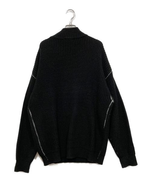 BEAMS HEART（ビームスハート）BEAMS HEART (ビームスハート) 片畔 ハーフジップ ニット ブラック サイズ:Lの古着・服飾アイテム