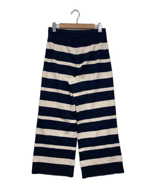 MaxMara（マックスマーラ）MaxMara (マックスマーラ) ボーダースウェットパンツ ネイビー×ベージュ サイズ:Lの古着・服飾アイテム