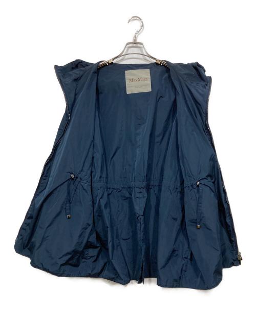 MaxMara（マックスマーラ）MaxMara (マックスマーラ) The Cube ジップアップ ナイロン フード コート ネイビー サイズ:42の古着・服飾アイテム