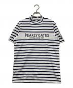 PEARLY GATESパーリーゲイツ）の古着「ボーダーカットソー / ハイネックインナーカットソー」｜ホワイト×ネイビー