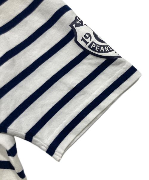 PEARLY GATES（パーリーゲイツ）PEARLY GATES (パーリーゲイツ) ボーダーカットソー / ハイネックインナーカットソー ホワイト×ネイビー サイズ:4の古着・服飾アイテム