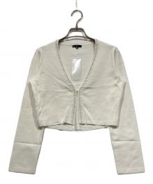 TO BE CHIC（トゥービーシック）の古着「ビジュー付ショートカーディガン」｜ホワイト